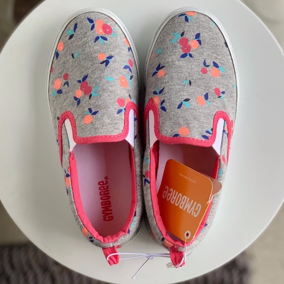 Gymboree Gray Floral Kids Sneakers - Picture 3 of 10